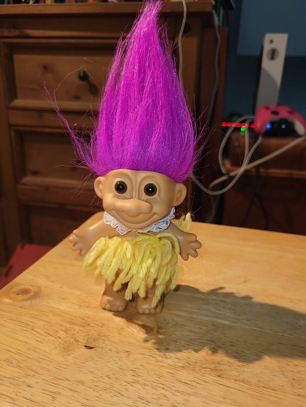 Vintage Ace Novelty Pink Hair Troll Doll